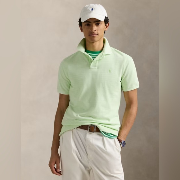 ralph lauren men’s classic fit mineral-dyed mesh polo shirt | size s - Picture 1 of 6